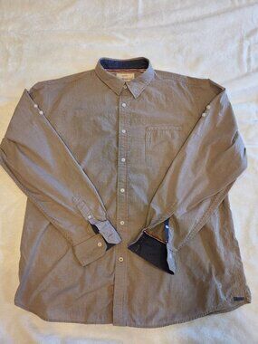 Weatherproof Men's Long Sleeve Button Down Espresso Brown Shepard's Check